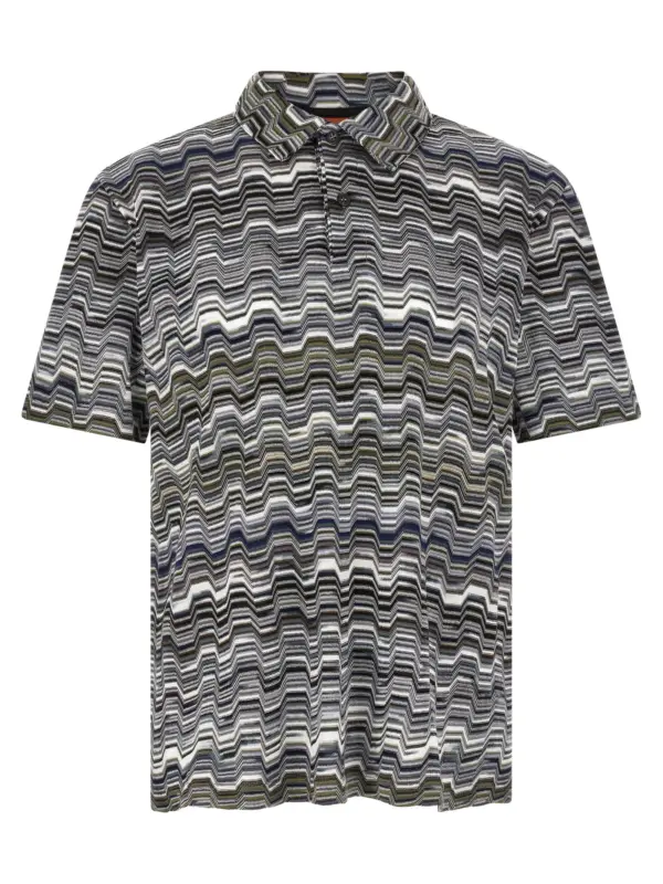Irregular zigzag polo shirt MISSONI Green